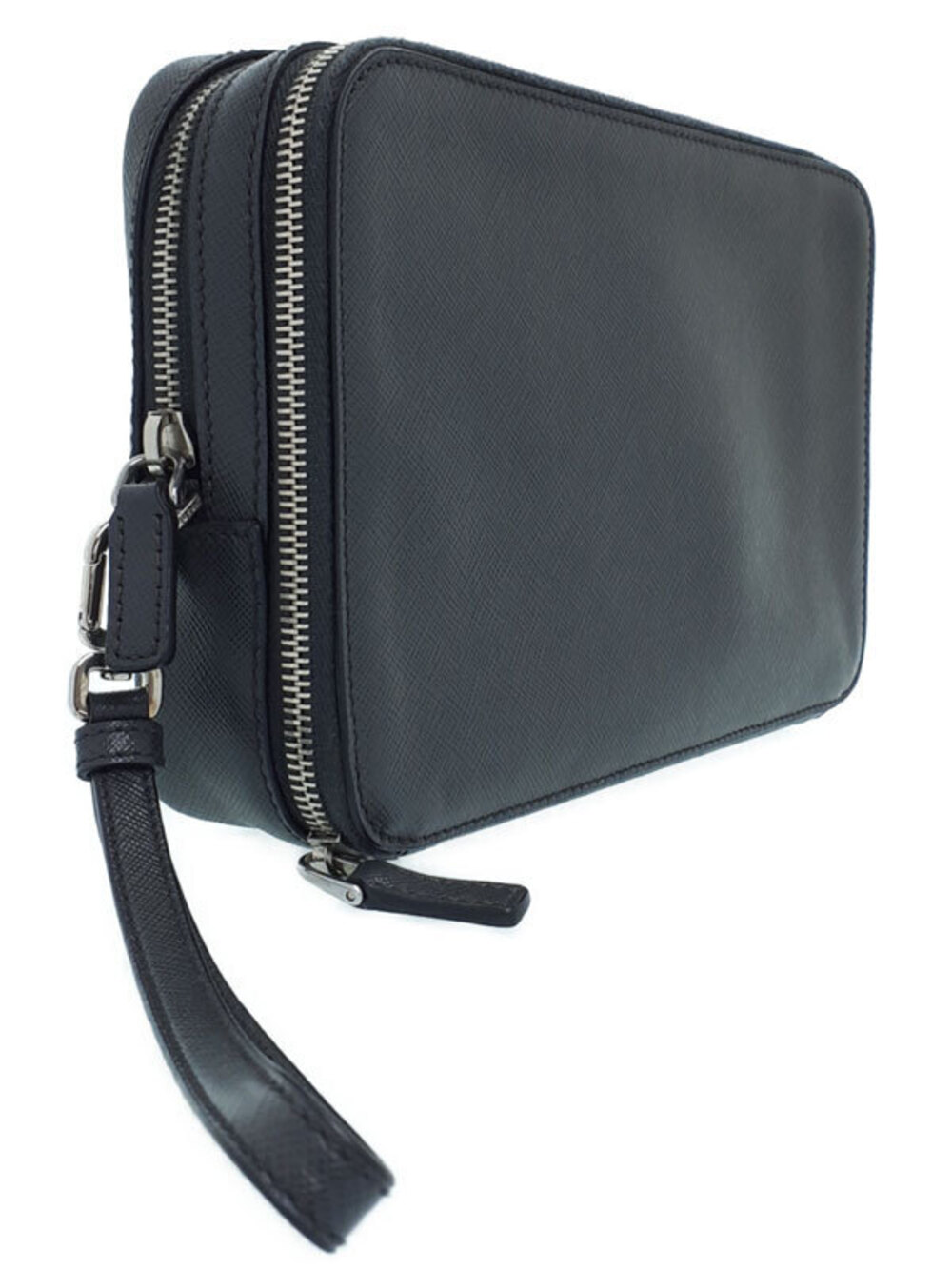 Prada Black Saffiano Bag Clutch Leather